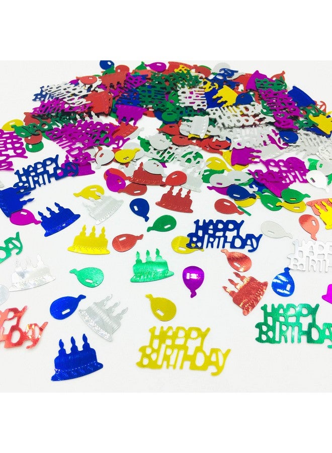 YaFex Happy Birthday Confetti Sprinkles Table Scatters For Birthday Party Decoration DIY Arts and Crafting Metallic Foil Confetti-Multi Color 1.5 Ounce/Package - Image 1
