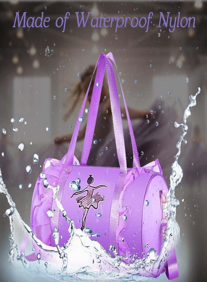 Dorlubel Cute Toddler Ballet Dance Bag for little Girl Tutu Dress Bag with Key Chain, Purple of Dancer, 12.8 x 7.1 x 7.1 inches - Image 4