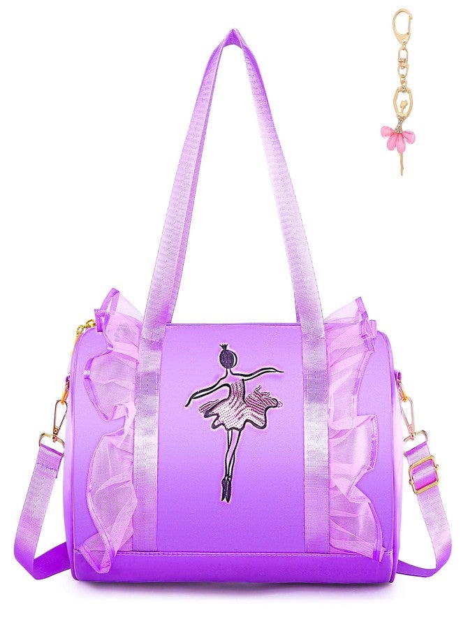 Dorlubel Cute Toddler Ballet Dance Bag for little Girl Tutu Dress Bag with Key Chain, Purple of Dancer, 12.8 x 7.1 x 7.1 inches - Image 1