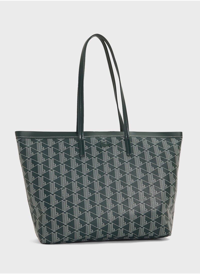 LACOSTE - Monogram Top Handle Zip Over Tote - Image 1