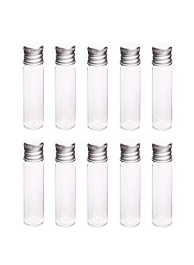 10PCS GLASS SEALED BOTTLE WITH SCREW ALUMINUM CAP CLEAR TINY EMPTY SAMPLE VIALS GLASS JARS CONTAINERS CUTE WISHES BOTTLE 20ML