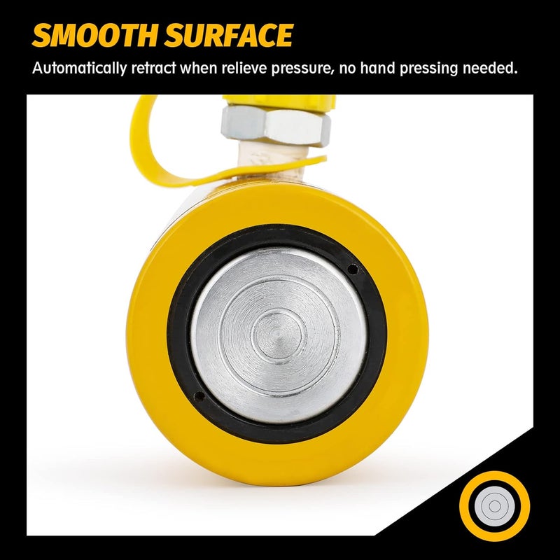 NEWTRY 10 ton Hydraulic Ram Jack Cylinder Short Type 2” Stroke Porta Power Ram Industrial Lifting Jack Retract Automatically for Shipping Building Construction - Image 3