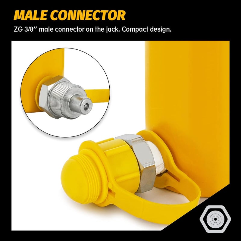 NEWTRY 10 ton Hydraulic Ram Jack Cylinder Short Type 2” Stroke Porta Power Ram Industrial Lifting Jack Retract Automatically for Shipping Building Construction - Image 4