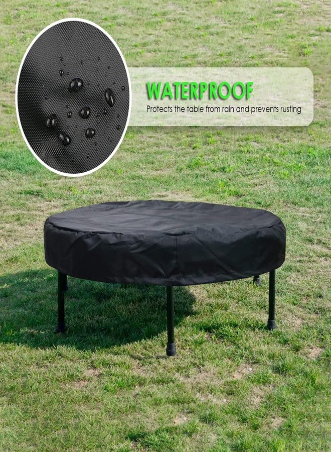 COOSOO Trampoline Cover Mini Trampoline Cover Waterproof protective cover for Trampoline Indoor Outdoor Garden Rebounder (Not Spring Cover) (Black, 48"Dia x 4.3"H) - Image 2
