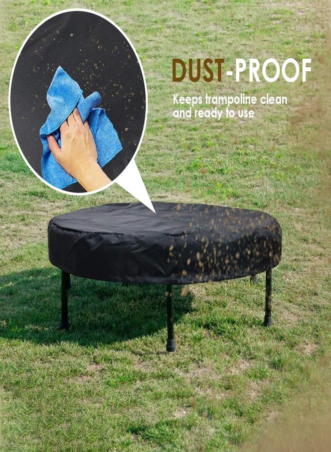 COOSOO Trampoline Cover Mini Trampoline Cover Waterproof protective cover for Trampoline Indoor Outdoor Garden Rebounder (Not Spring Cover) (Black, 48"Dia x 4.3"H) - Image 3