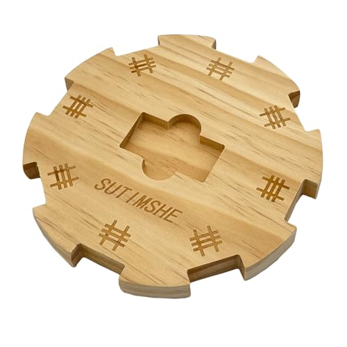 SUTIMSHE Wooden Hub Centerpiece for Mexican Train Dominoes Game with Felted Bottom up to 8 Players Dominoes Accessories Made of Superior Pine - Image 1
