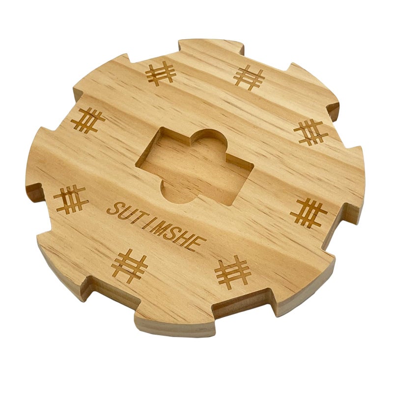 SUTIMSHE Wooden Hub Centerpiece for Mexican Train Dominoes Game with Felted Bottom up to 8 Players Dominoes Accessories Made of Superior Pine - Image 3