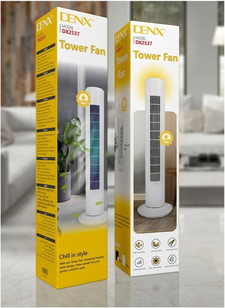 Denx Vertical Air Conditioner and Cooler for Home and Office with 3 Wind Power Settings 45W ,Tower Fan With Remote Control, Touch Panel, 3 Speed Control, 3 Modes, 12 Hours Timer - Image 1