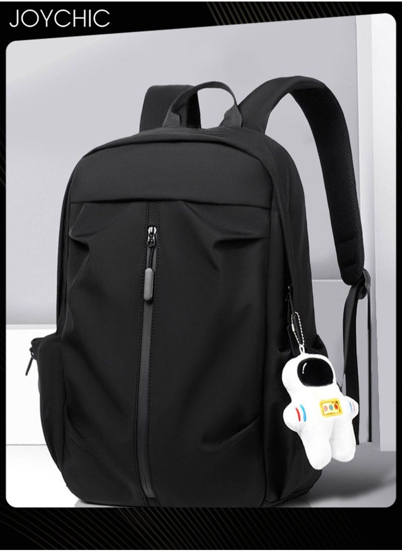 Generic New Style Polyester Anti-theft Business Backpack Waterproof Bookbag Large Capacity School Bag With Astronaut Pendant Black  - Image 2