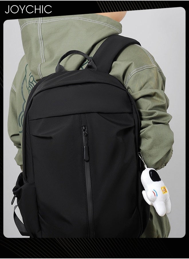 Generic New Style Polyester Anti-theft Business Backpack Waterproof Bookbag Large Capacity School Bag With Astronaut Pendant Black  - Image 1