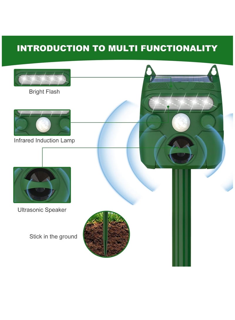 سيوسي Solar Ultrasonic Animal Repeller Cat Repellent Outdoor Dog Squirrel Rac Skunk Rabbit Rodent Fox Deer Bird Solar Animal Repeller with Motion Sensor and Flashing Light Electronics - Image 5