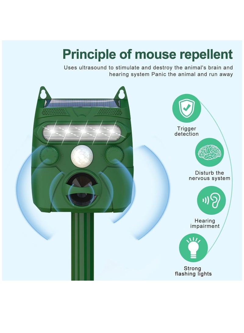سيوسي Solar Ultrasonic Animal Repeller Cat Repellent Outdoor Dog Squirrel Rac Skunk Rabbit Rodent Fox Deer Bird Solar Animal Repeller with Motion Sensor and Flashing Light Electronics - Image 4