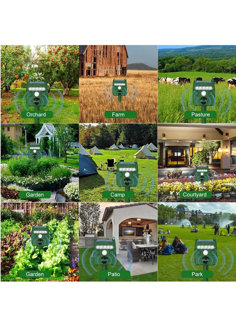 سيوسي Solar Ultrasonic Animal Repeller Cat Repellent Outdoor Dog Squirrel Rac Skunk Rabbit Rodent Fox Deer Bird Solar Animal Repeller with Motion Sensor and Flashing Light Electronics - Image 3