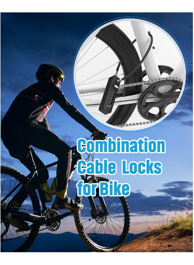 Combination Lock Cable Security Steel Cable Luggage Lock Weatherproof with Resettable Code, Braided Steel Coated Anti-Theft Cable Lock, Luggage Suitcase Gun Case Toolbox Helmet Black 2.3Feet 5 mm  - Image 5