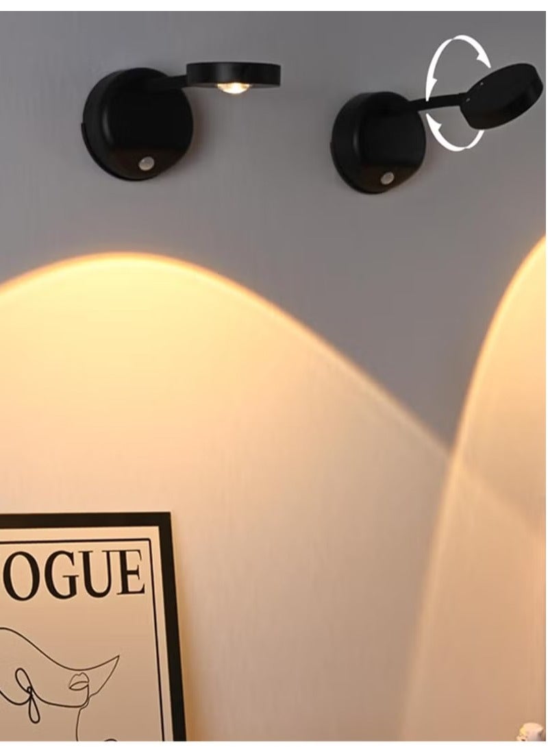 ريد ليف مصباح حائطي LED على شكل عين قطة مزود بمستشعر حركة، قابل لإعادة الشحن، يدور 360 درجة، مناسب للممرات والجدران والسلالم وغرف الأطفال - Image 3