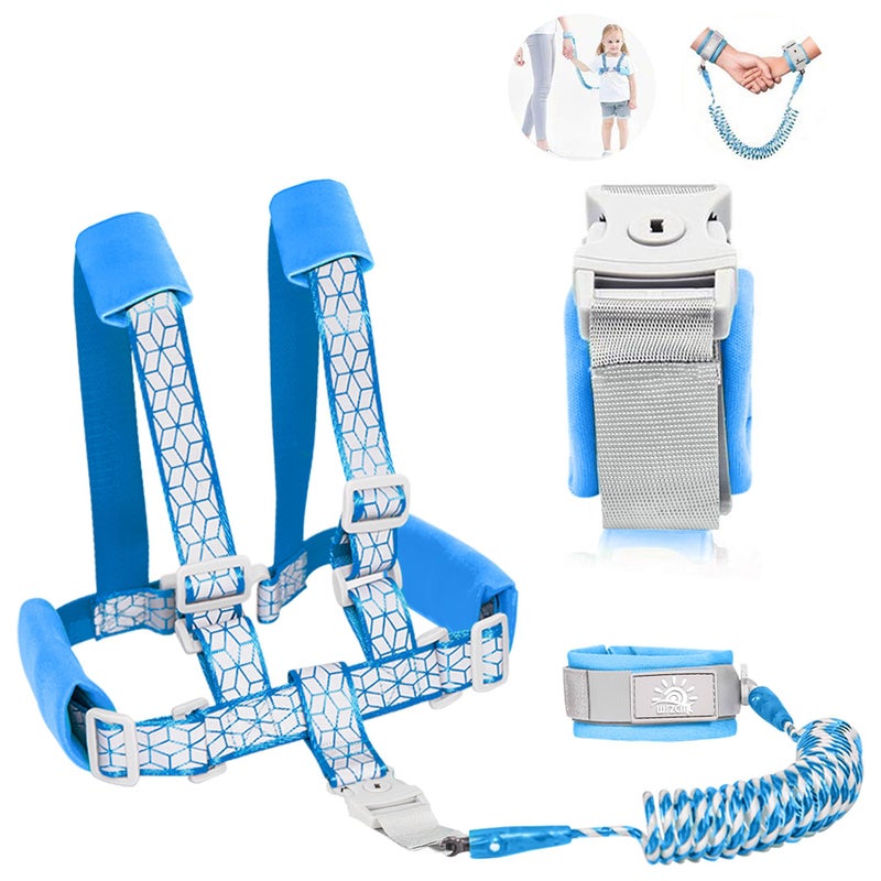 Toddler Leash for Walking Toddler Safety Harnesses Leashes Safety Harness with Lock for Kids Anti Lost Wrist Link for Toddlers Upgrade with Reflective Tape Liner65ftfor Kids