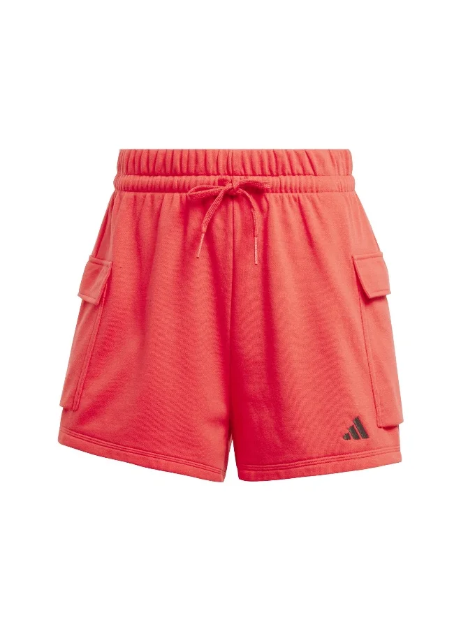 اديداس adidas essentials small logo french terry cargo women shorts