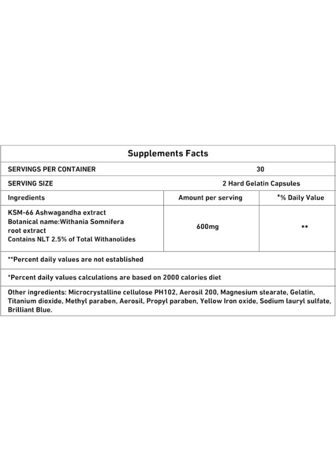 Dozova - Ashwagandha,100% Pure Premium Grade KSM-66 Ashwagandha Root Extract (Withania somnifera) 300 mg, Stress Relief, Mood Enhancer, Immune & Thyroid Support, 60 Capsules. - Image 1