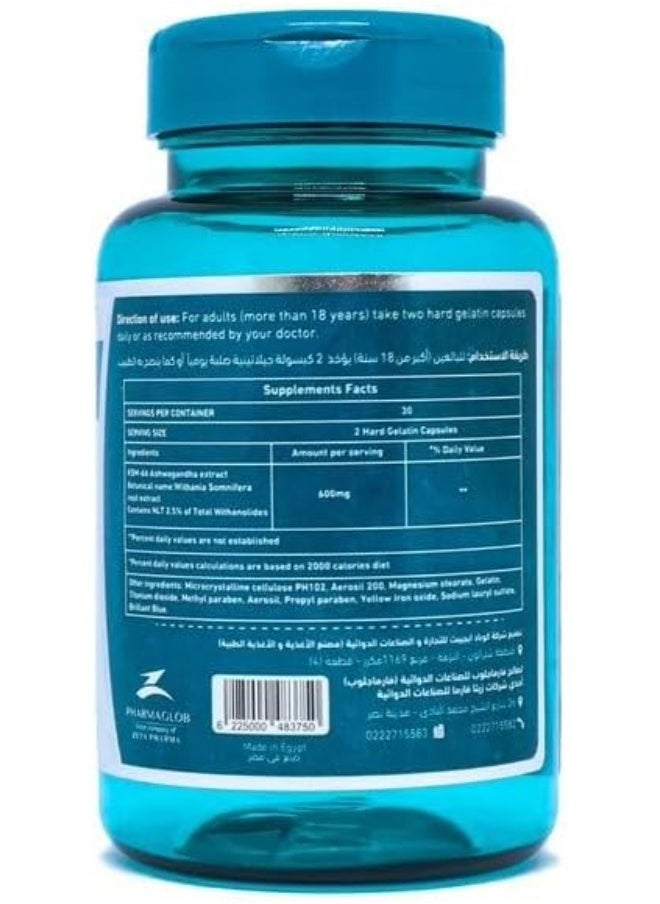 Dozova - Ashwagandha,100% Pure Premium Grade KSM-66 Ashwagandha Root Extract (Withania somnifera) 300 mg, Stress Relief, Mood Enhancer, Immune & Thyroid Support, 60 Capsules. - Image 1