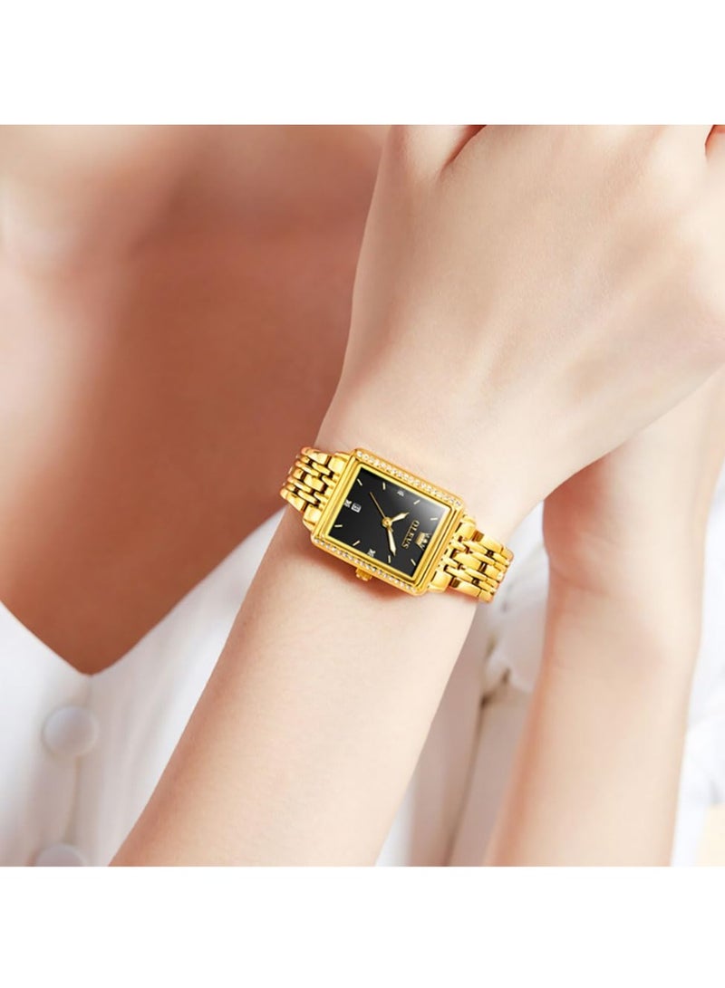 OLEVS Women's Stainless Steel Waterproof Luminous Diamond Fashion Watch 9995 - Image 3