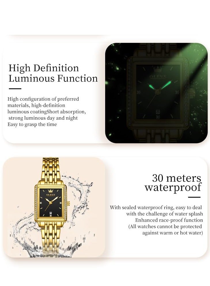 OLEVS Women's Stainless Steel Waterproof Luminous Diamond Fashion Watch 9995 - Image 5