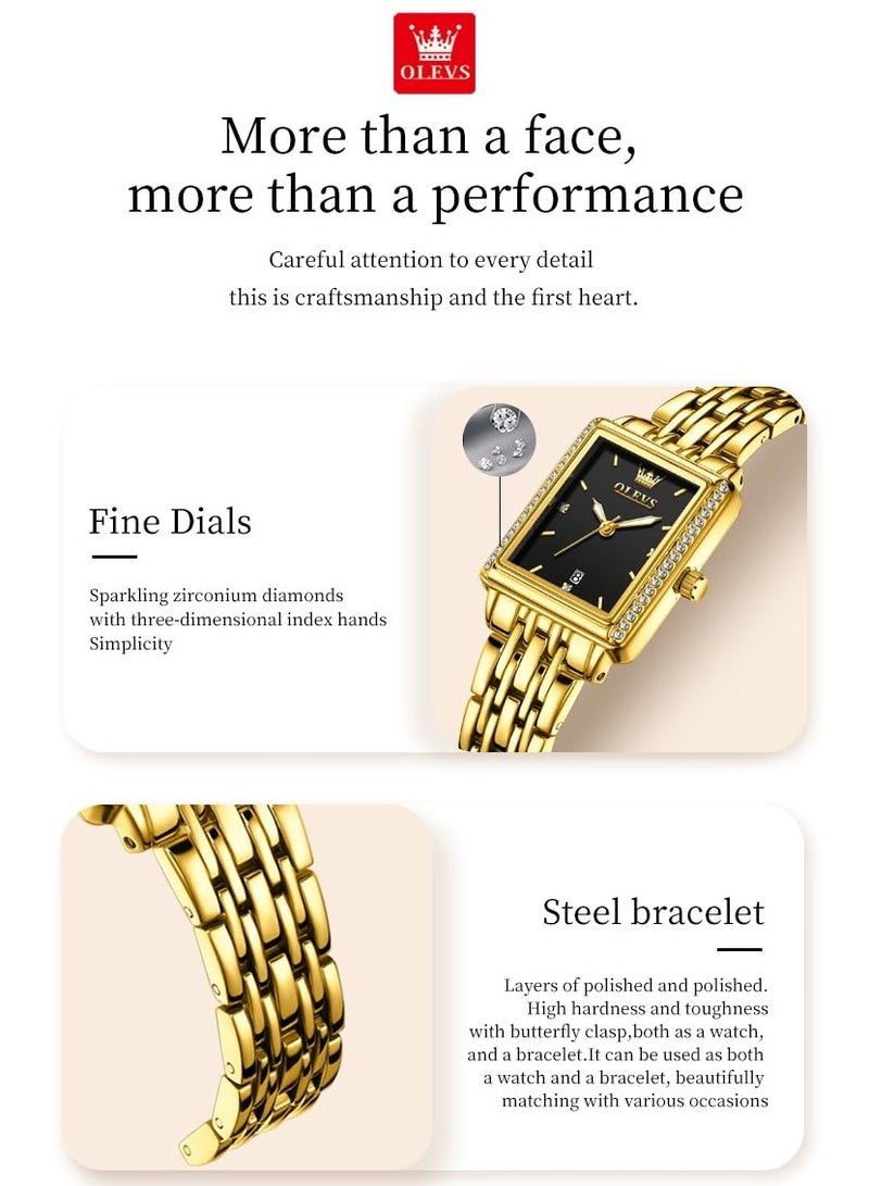 OLEVS Women's Stainless Steel Waterproof Luminous Diamond Fashion Watch 9995 - Image 4