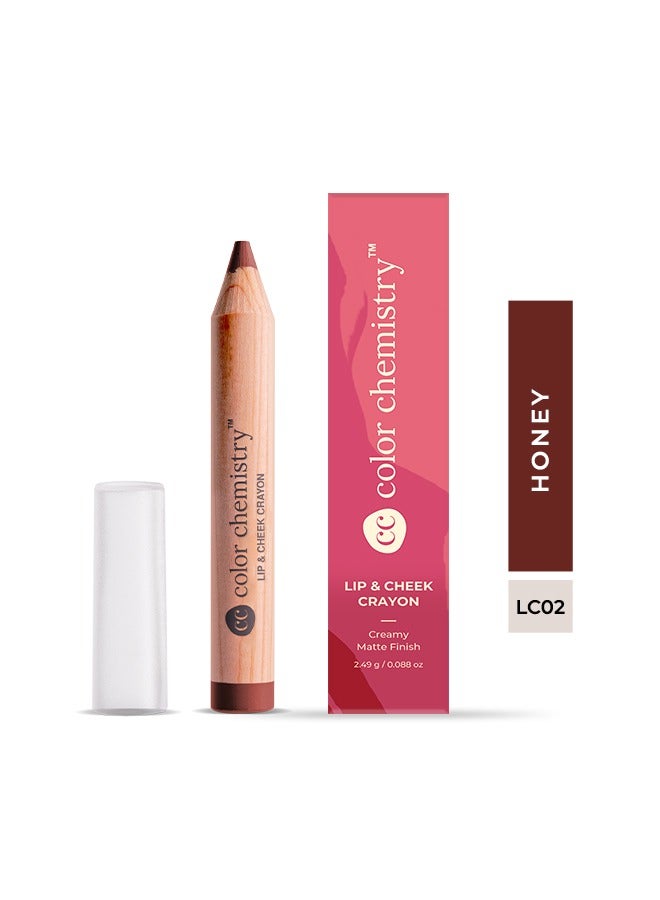 Color Chemistry Honey Lip And Cheek Crayon - 2.49 g, Vegan, Ultra-Matte, Non-Drying, Pigmented And Long-Stay Lipstick, Multi-Use Lip Crayon - Image 1
