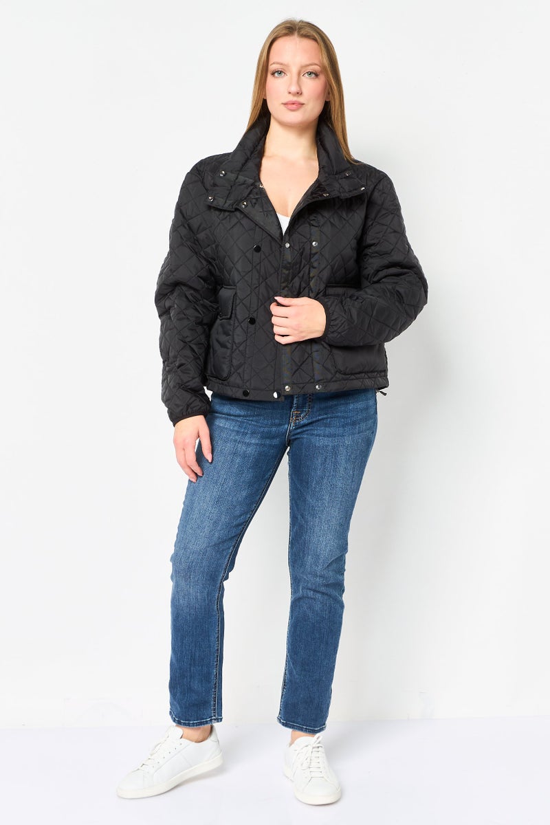 Andrew Marc Women Quilted Puffer Jacket, Black - Image 2