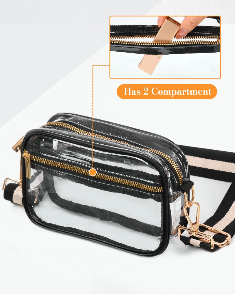 FANGSUN Clear Crossbody Bag Stadium Approved, Clear Purse for Women, Transparent Shoulder Messenger Handbag for Concert Sport - Image 5