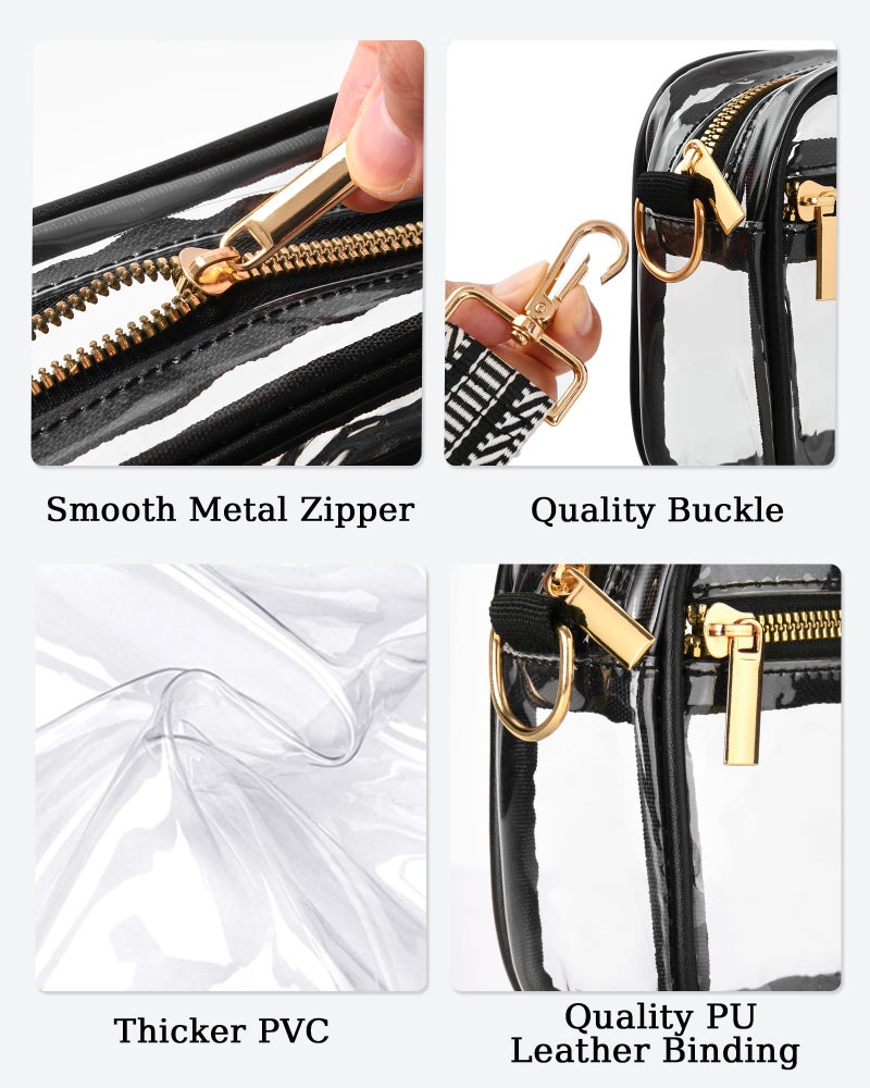 FANGSUN Clear Crossbody Bag Stadium Approved, Clear Purse for Women, Transparent Shoulder Messenger Handbag for Concert Sport - Image 4