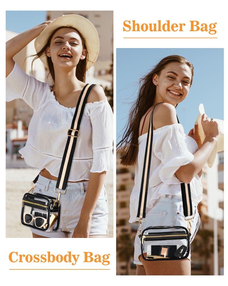 FANGSUN Clear Crossbody Bag Stadium Approved, Clear Purse for Women, Transparent Shoulder Messenger Handbag for Concert Sport - Image 2