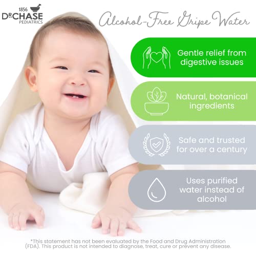 Dr. Chase Kolik ماء كوليك خالي من الكحول - تخفيف مغص الأطفال - ماء مغص للأطفال والرضع - تخفيف غازات الأطفال من التقلصات، عدم الراحة في المعدة، والفواق - أساسيات حديثي الولادة - 150 مل (5 أونصة سائلة) - Image 2
