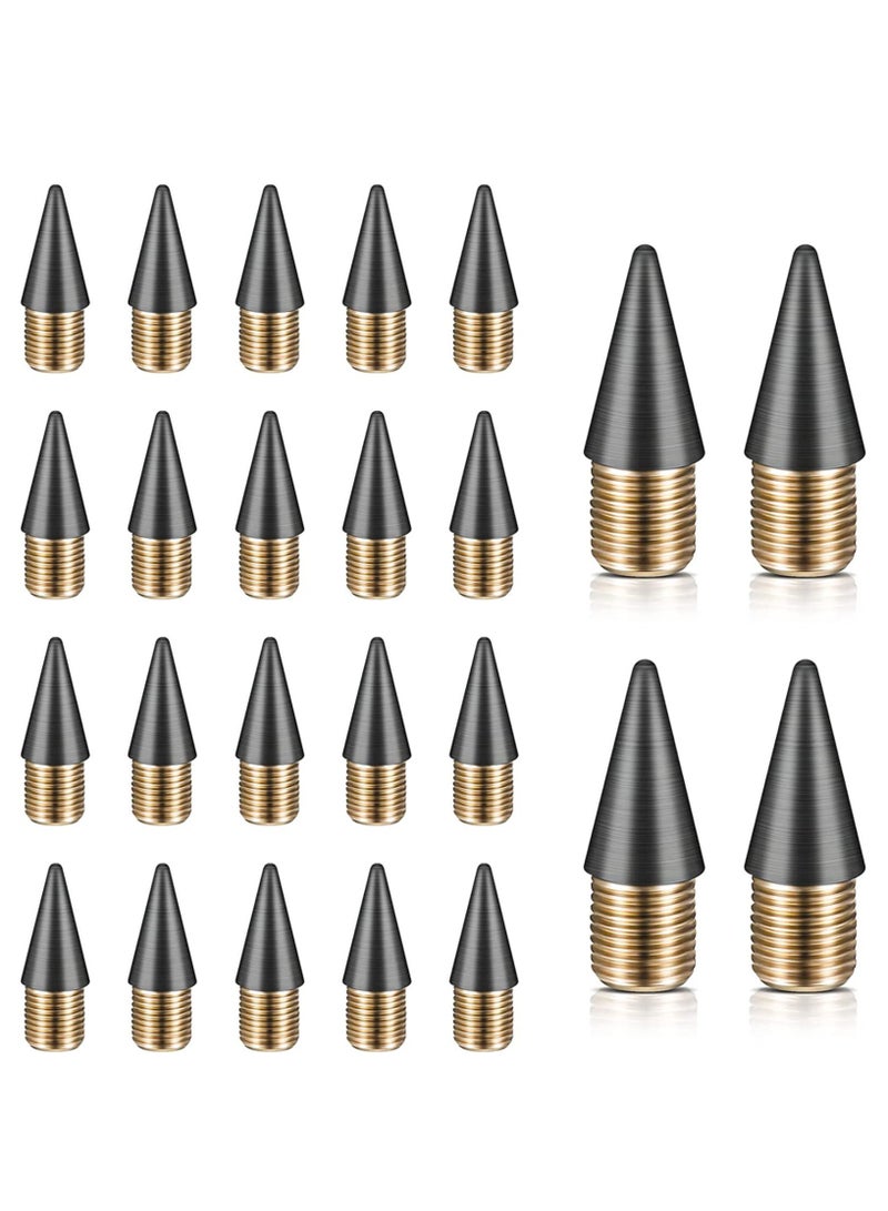 SOLARAE 24 Pieces Everlasting Pencil Replaceable refill Infinite Pencil Replaceable Graphite Nib Metal Inkless Writing Pens Nib Inkless Pencils Eternal Replacement Head Pencils Head for Writing - Image 1