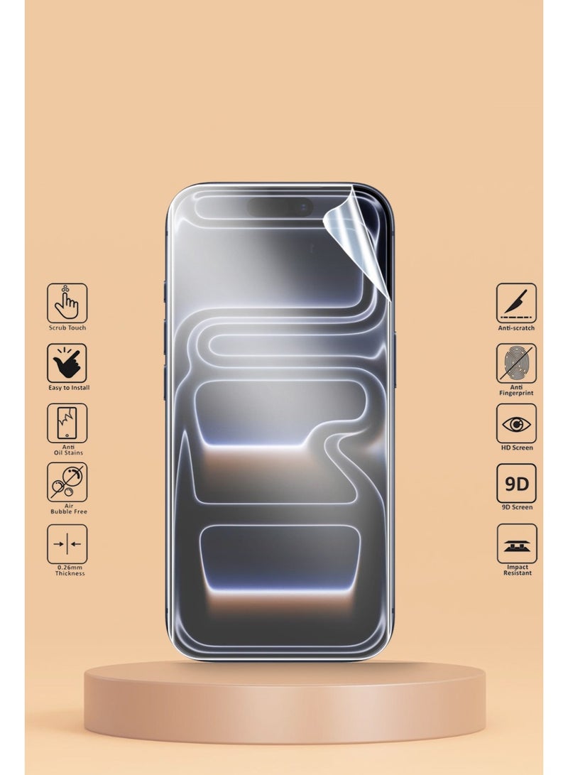 Techie iPhone 17 Pro Screen Protector – Matte HD Hydrogel Film, Explosion-Proof, Full Coverage, Anti-Scratch, Bubble-Free, Easy Installation (Hoco Series) - Image 5