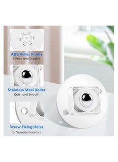 Y&D 16 Pcs Self Adhesive Caster Wheels, Mini Swivel Wheels Stainless Steel Paste Universal Wheel 360 Degree Rotation Sticky Pulley for Bins Bottom Storage Box Furniture Trash  - Image 2