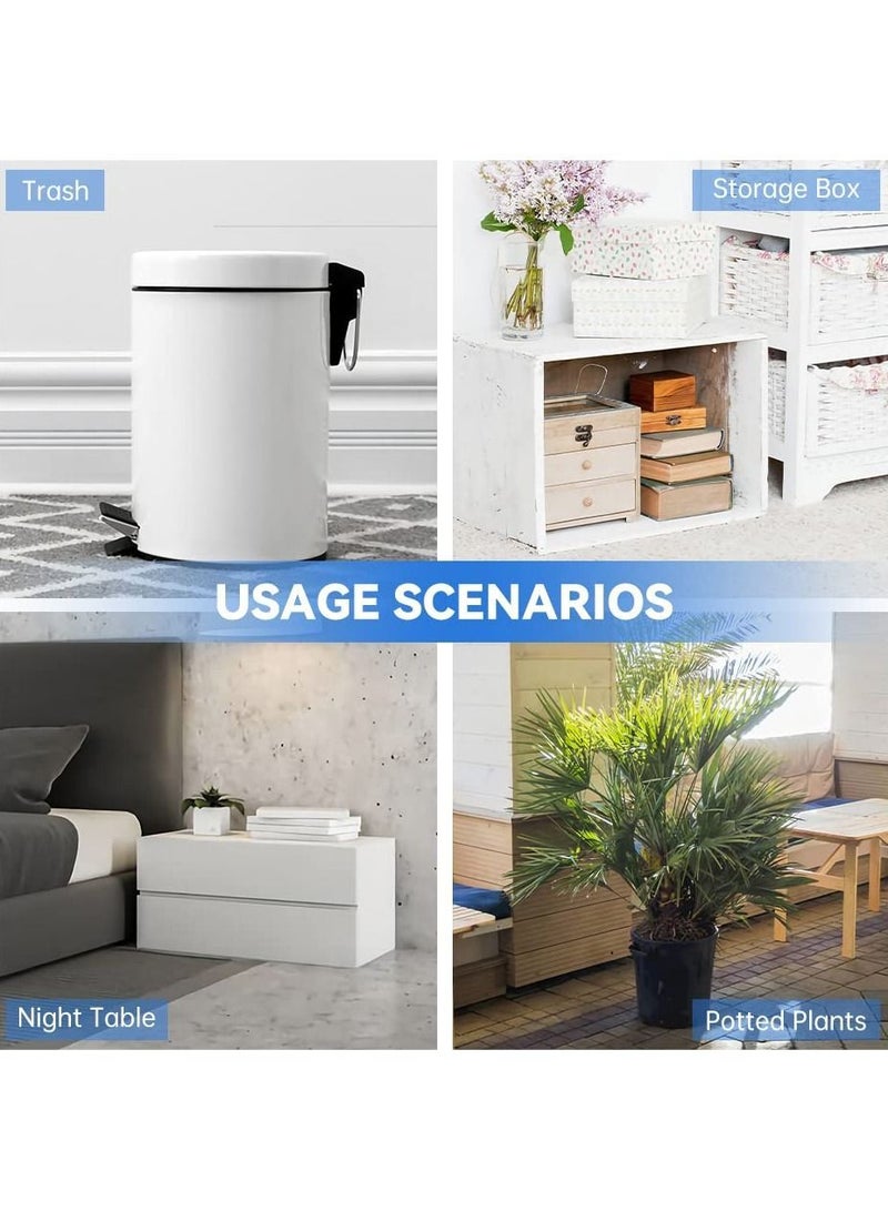 Y&D 16 Pcs Self Adhesive Caster Wheels, Mini Swivel Wheels Stainless Steel Paste Universal Wheel 360 Degree Rotation Sticky Pulley for Bins Bottom Storage Box Furniture Trash - Image 3