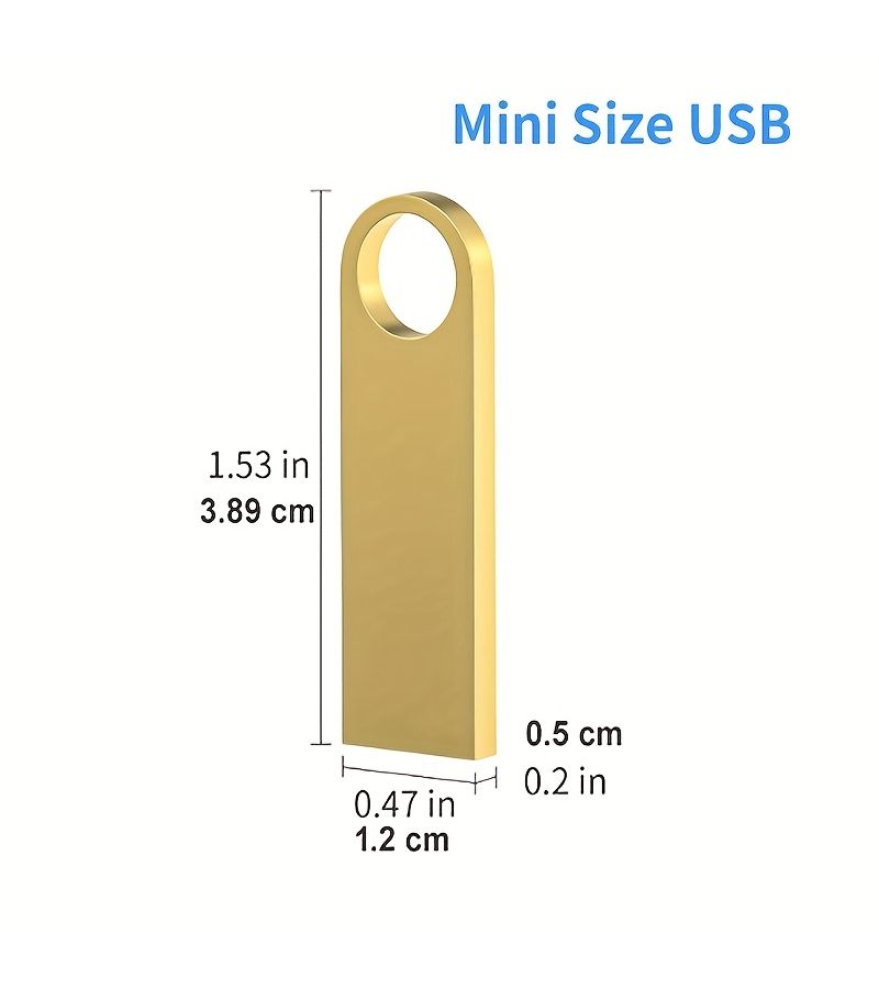 10 قطع من محرك أقراص فلاش USB 2.0 ذهبي معدني سعة 16 جيجابايت عصا ذاكرة محرك أقراص قلم هدية تجارية - Image 2