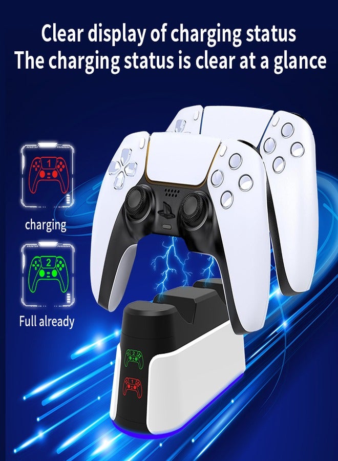 PS5 Charging Station, Fast Charge PS5 Charger Dock, Adjustable RGB Light Dual Charging Dock  - Image 4