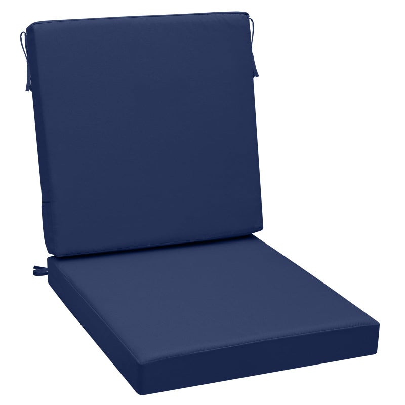 AAAAAcessories Outdoor Seat Cushions for Chairs, One-Piece Design, Fade-Resistant, Waterproof Patio Furniture Replacement Cushions, 20" x 20" x 3" + 20" x 24" x 3", Navy Blue - Image 1