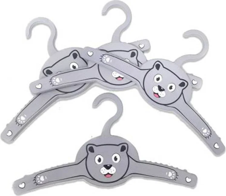 Piev Funny Inside Wardrobe Children's Clothes Hanger 4 Pieces Gray