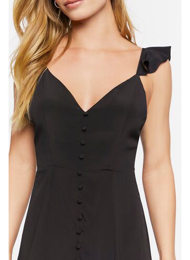 FOREVER 21 Satin Button-Front Midi Dress - Image 5