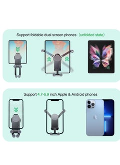 KASTWAVE Car Phone Holder, Aluminum Z Fold 3 Car Mount Vent Holder, Compatible Gravity Cell Phone Holder for Samsung Galaxy Z Fold 3, Z Fold 2, S21 S20 Mobile Devices Under 8 inch  - Image 5