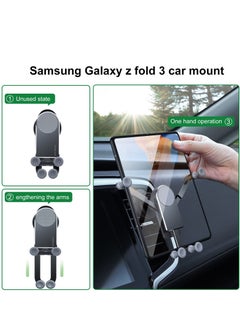KASTWAVE Car Phone Holder, Aluminum Z Fold 3 Car Mount Vent Holder, Compatible Gravity Cell Phone Holder for Samsung Galaxy Z Fold 3, Z Fold 2, S21 S20 Mobile Devices Under 8 inch  - Image 3