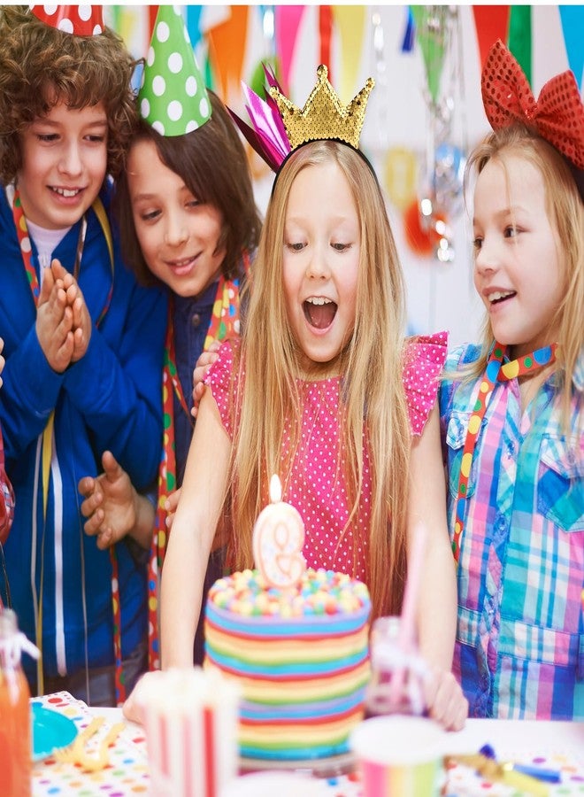 ولهيف طوق رأس مزين بالترتر على شكل تاج، طوق شعر ذهبي لامع، إكسسوارات شعر للبنات والسيدات، مناسب لحفلات أعياد الميلاد وحفلات الكريسماس (ذهبي) - Image 4