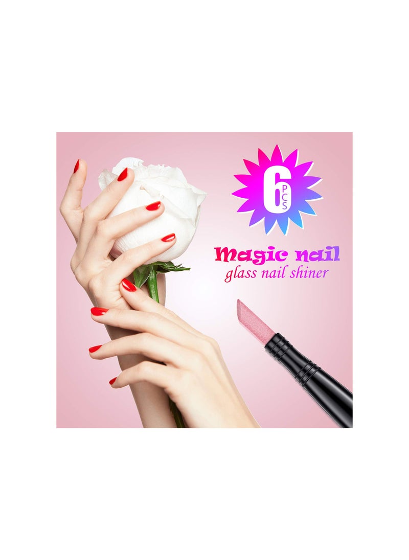 SYOSI Pumice Stone Nail File, Stone Sanding Nail File Stone Cuticle Remover Stick Double-Headed Polishing Pen for Household Beauty Salon Fingernail Toenail Peeling Dead Skin Repairing (6 Pieces)  - Image 2