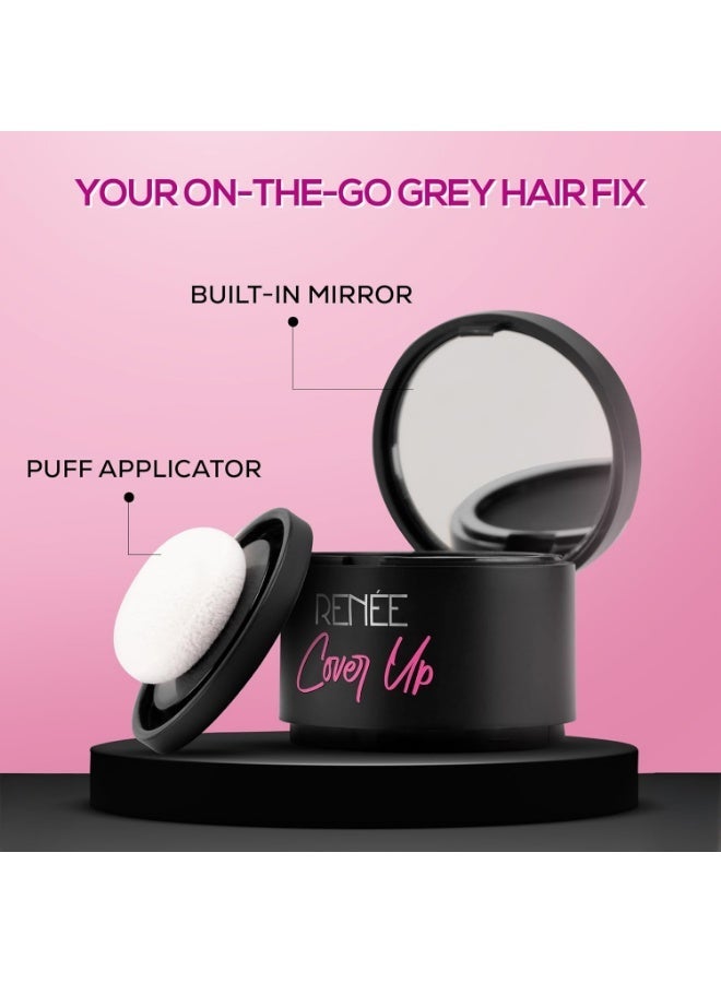 Renee Cover-Up Hair Powder- Black, Helps Cover Grey Roots & Bald Spots Instantly, Highly Pigmented, Fuller And Denser, Long-Lasting & Matte Finish, Super-Fine Powder For Flawless Application, 4Gm - Image 2