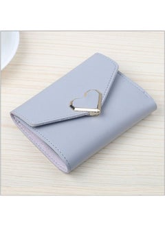 Metal Heart Design Bi-Fold Wallet Blue