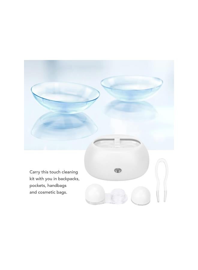 WYBOT Contact Lens Cleaner Small Portable Travel Rapid Vibration Electric Automatic Contact Lens Cleaner Machine for Soft Contact Lenses for Travel Home Use(White) - Image 2