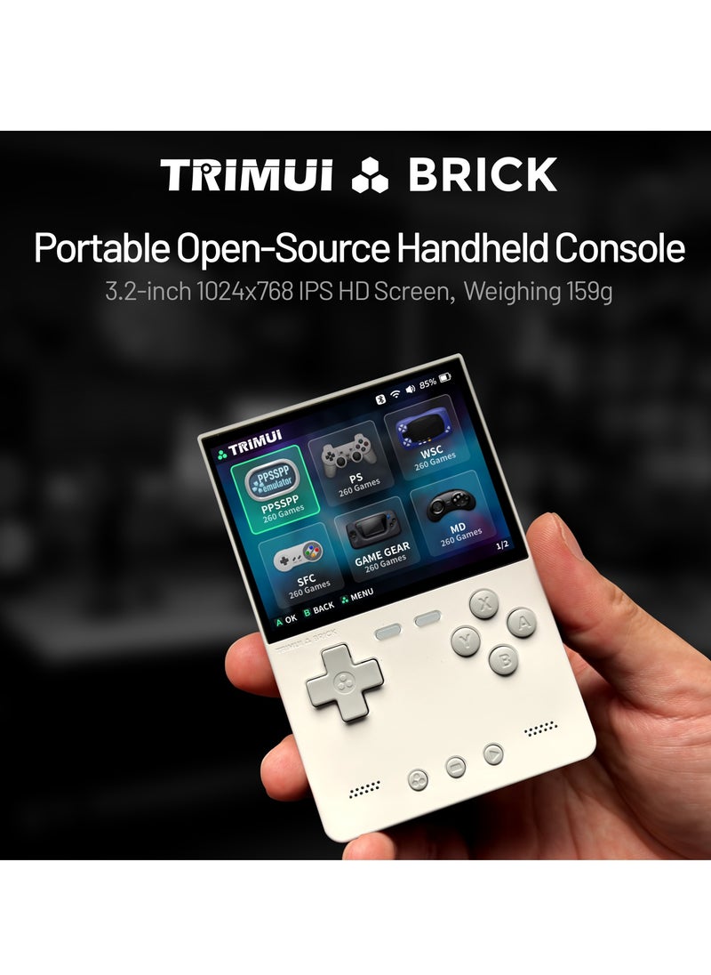 فيرسي وحدة تحكم الألعاب المحمولة Trimui Brick T3040 مفتوحة المصدر Allwinner A133P PowerVR GE8300 مقاس 3.2 بوصة IPS شاشة كاملة الملاءمة ميكروفون أحادي مدمج 3000 مللي أمبير في الساعة  - Image 2