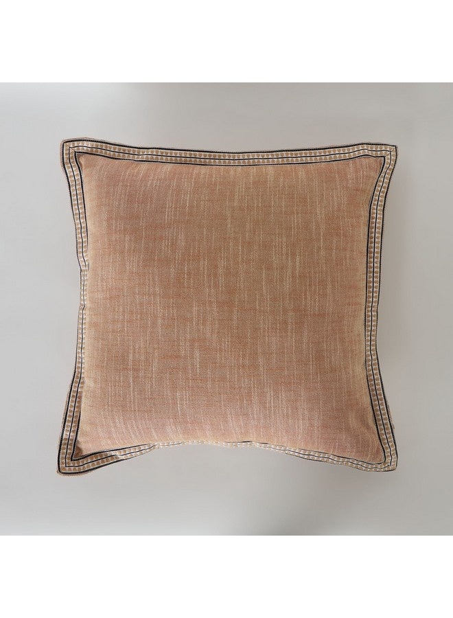 Home Box Warm Oasis Terra Chambray with Embroidered Edges Filled Cushion 50 x 50 cm - Image 5